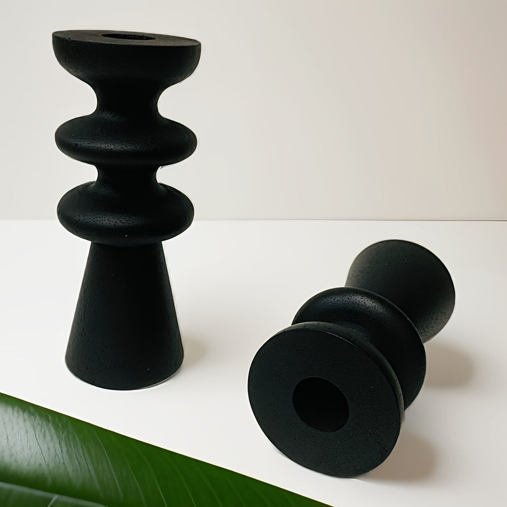 bougeoir bois totem - Esprit Chandelier