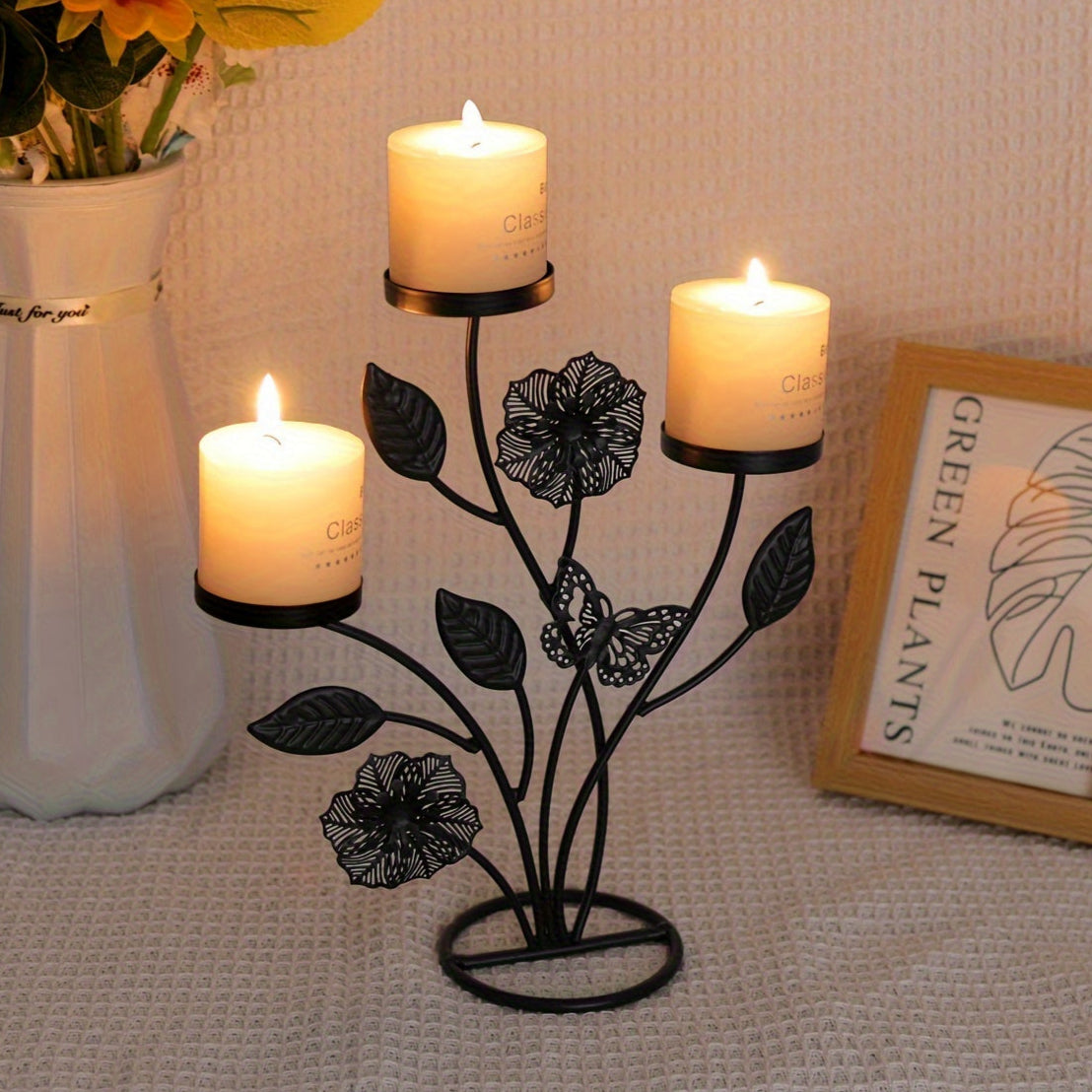 bougeoir bouquet noir - Esprit Chandelier