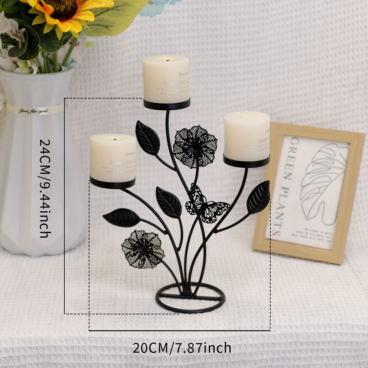 bougeoir bouquet noir - Esprit Chandelier