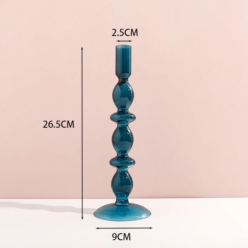 bougeoir bulles bleu canard