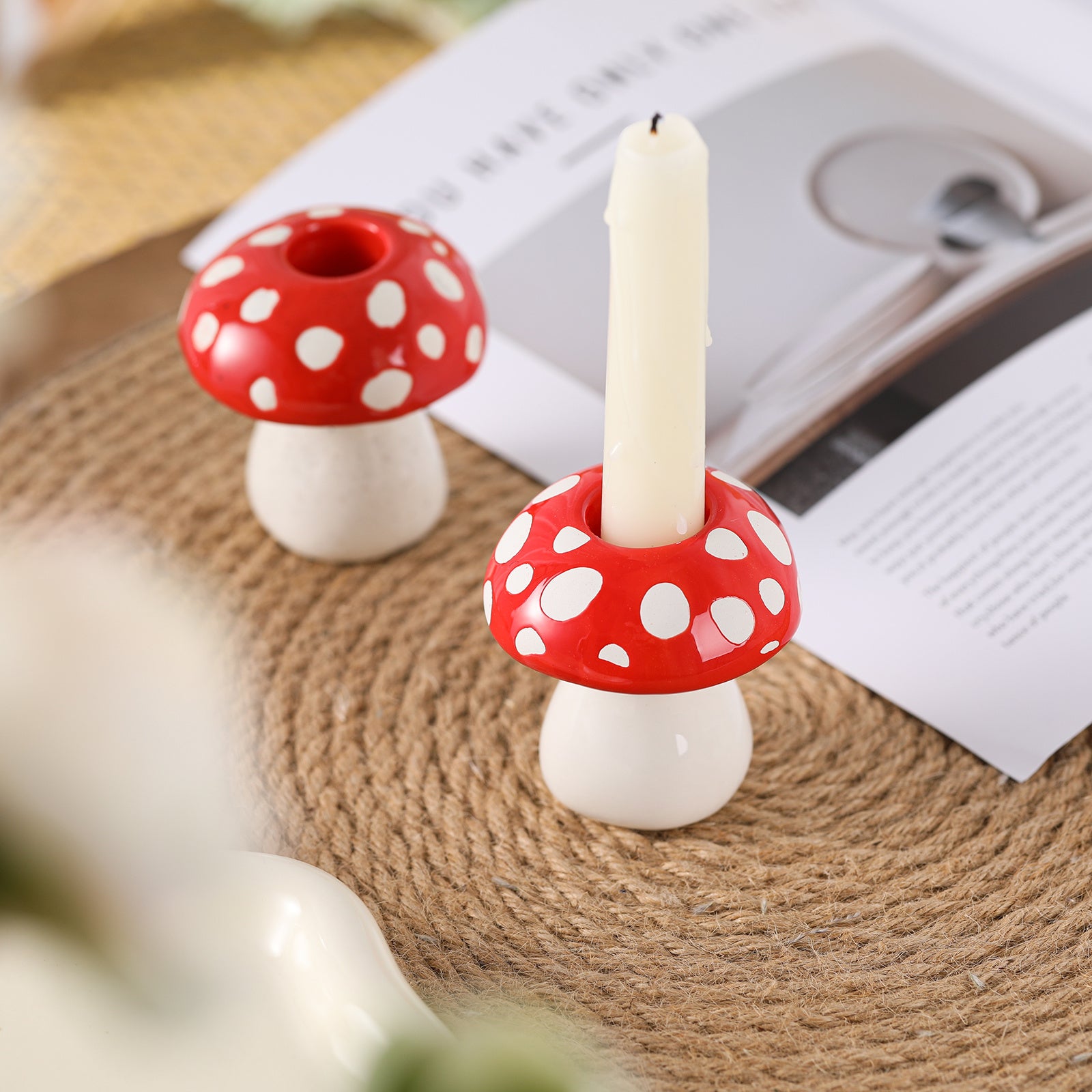 bougeoir céramique champignon  - Esprit Chandelier