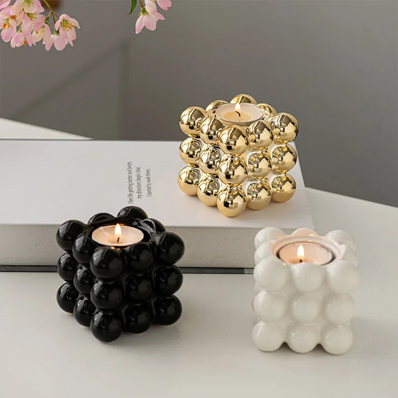 bougeoir céramique cube - Esprit Chandelier