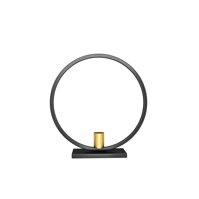 bougeoir cercle dore noir - Esprit Chandelier