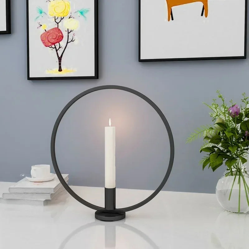 bougeoir cercle noir - Esprit Chandelier