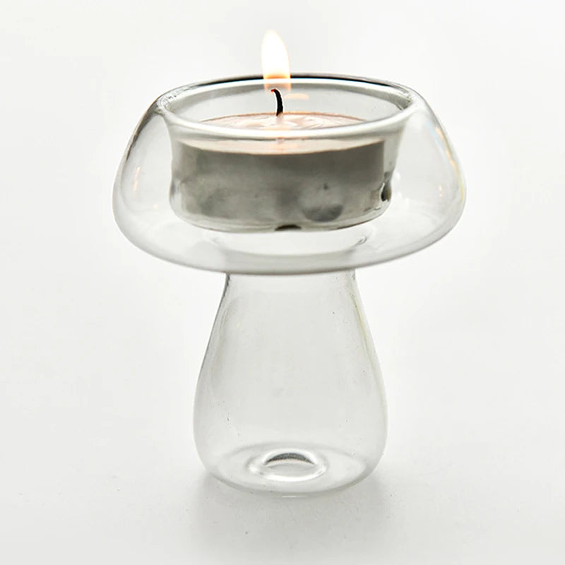 bougeoir champignon verre - Esprit Chandelier