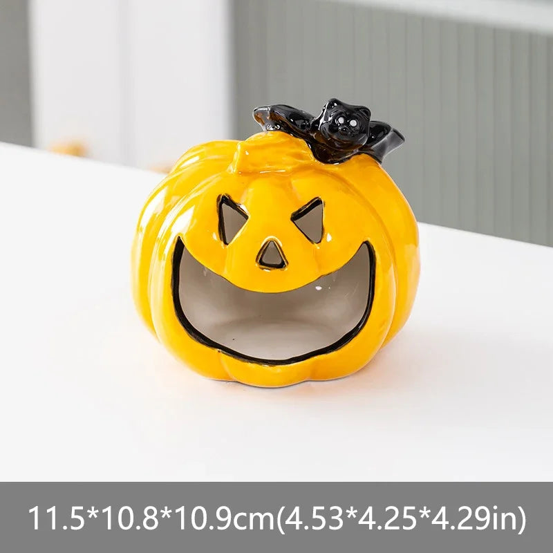 bougeoir citrouille halloween - Esprit Chandelier