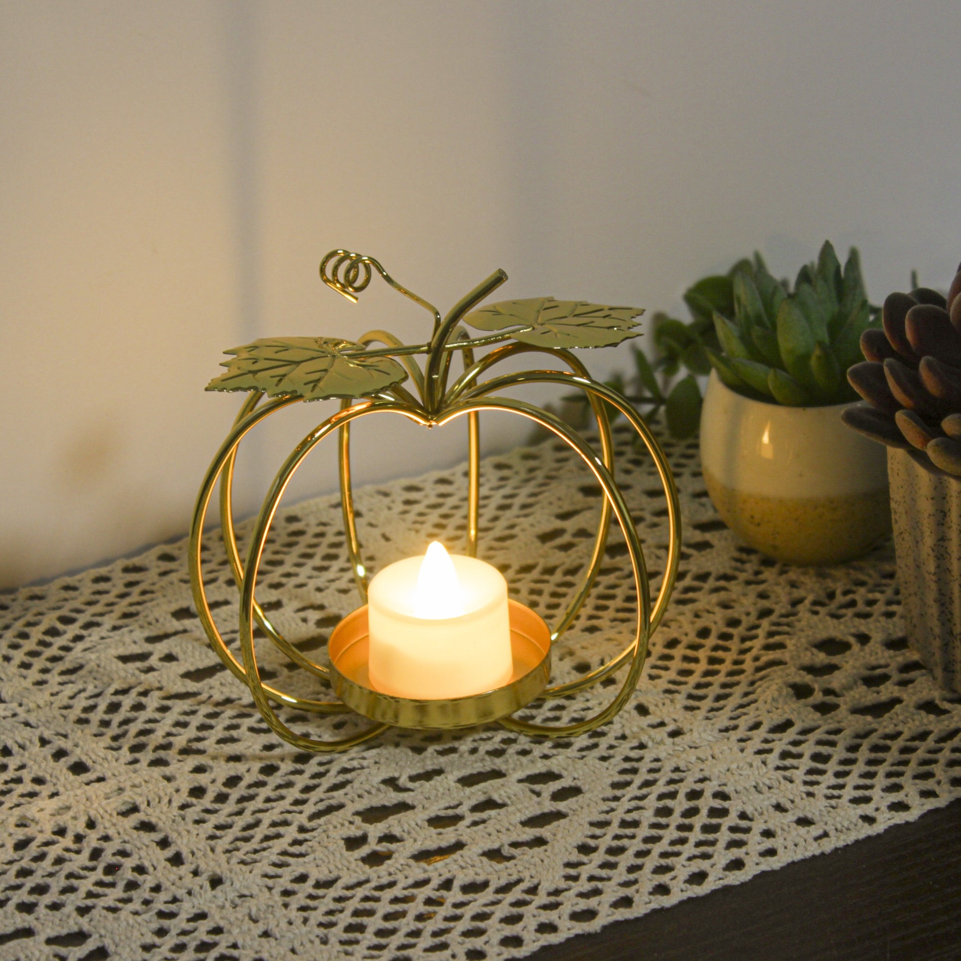 bougeoir courge doree - Esprit Chandelier