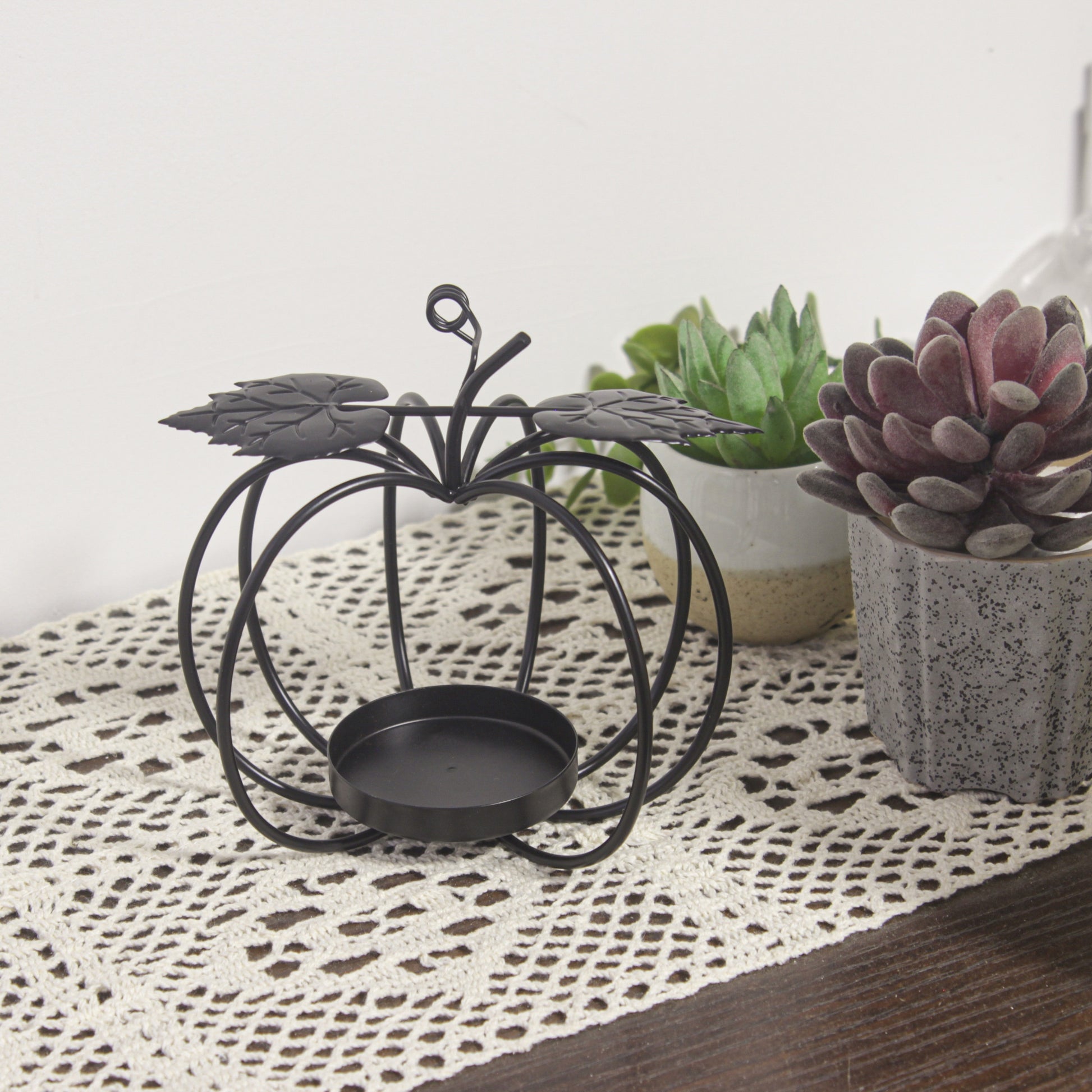 bougeoir courge noir - Esprit Chandelier