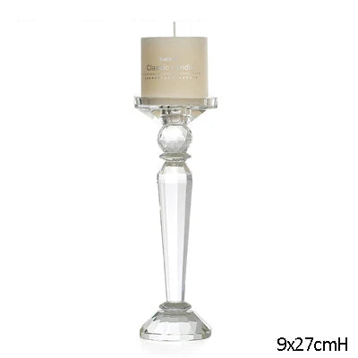 bougeoir cristal fuselé transparent L - Esprit Chandelier