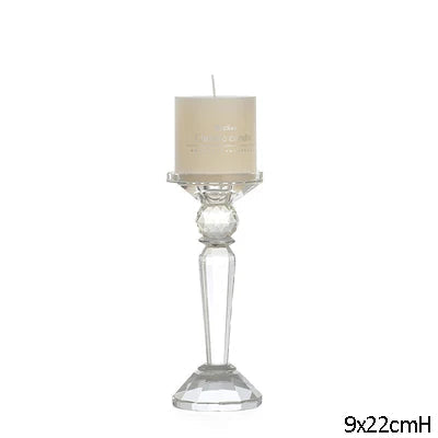 bougeoir cristal fuselé transparent M - Esprit Chandelier