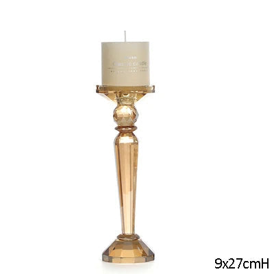 bougeoir cristal fuselé champagne L - Esprit Chandelier