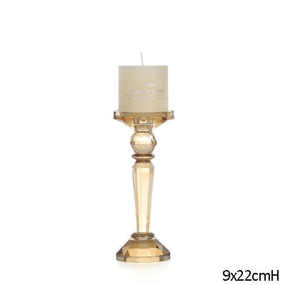 bougeoir cristal fuselé champagne M - Esprit Chandelier