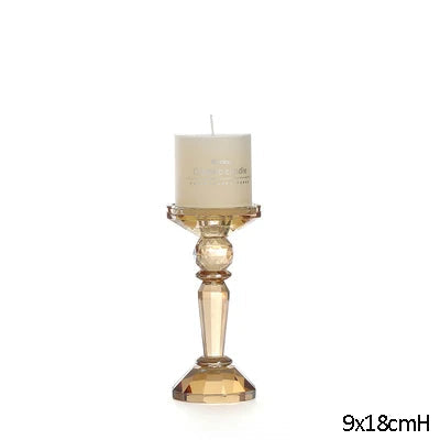 bougeoir cristal fuselé champagne S - Esprit Chandelier