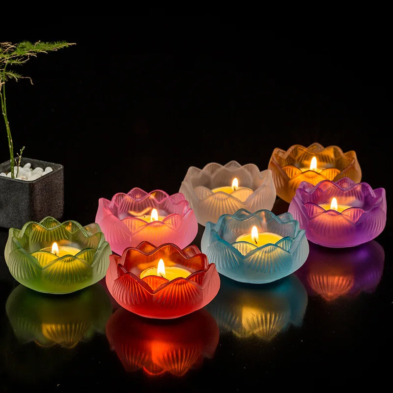 bougeoir cristal lotus color - Esprit Chandelier