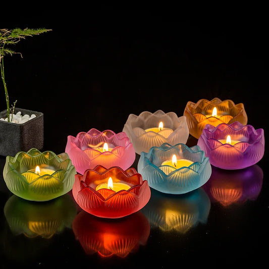 bougeoir cristal lotus color - Esprit Chandelier