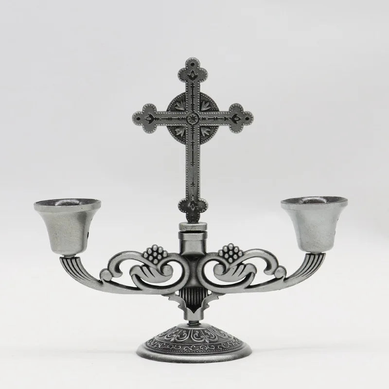 bougeoir_croix_celtique_argenté - Esprit Chandelier
