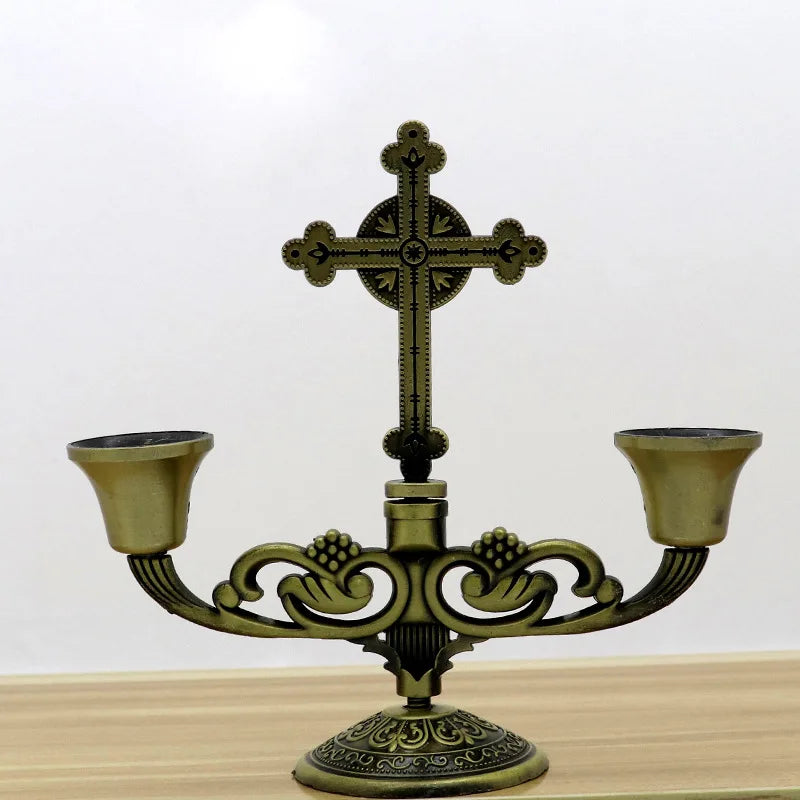 bougeoir croix celtique bronze - Esprit Chandelier