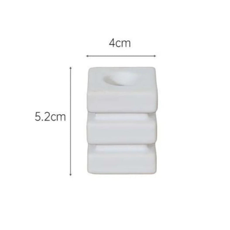 bougeoir cube blanc céramique - Esprit Chandelier