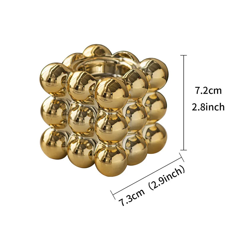 bougeoir cube or céramique format - Esprit Chandelier