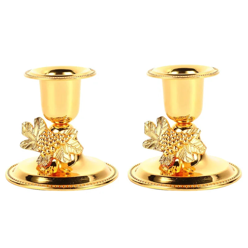 bougeoir doré vigne