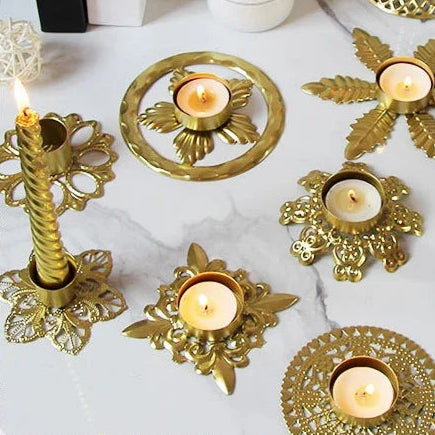 bougeoir dore bougie - Esprit Chandelier