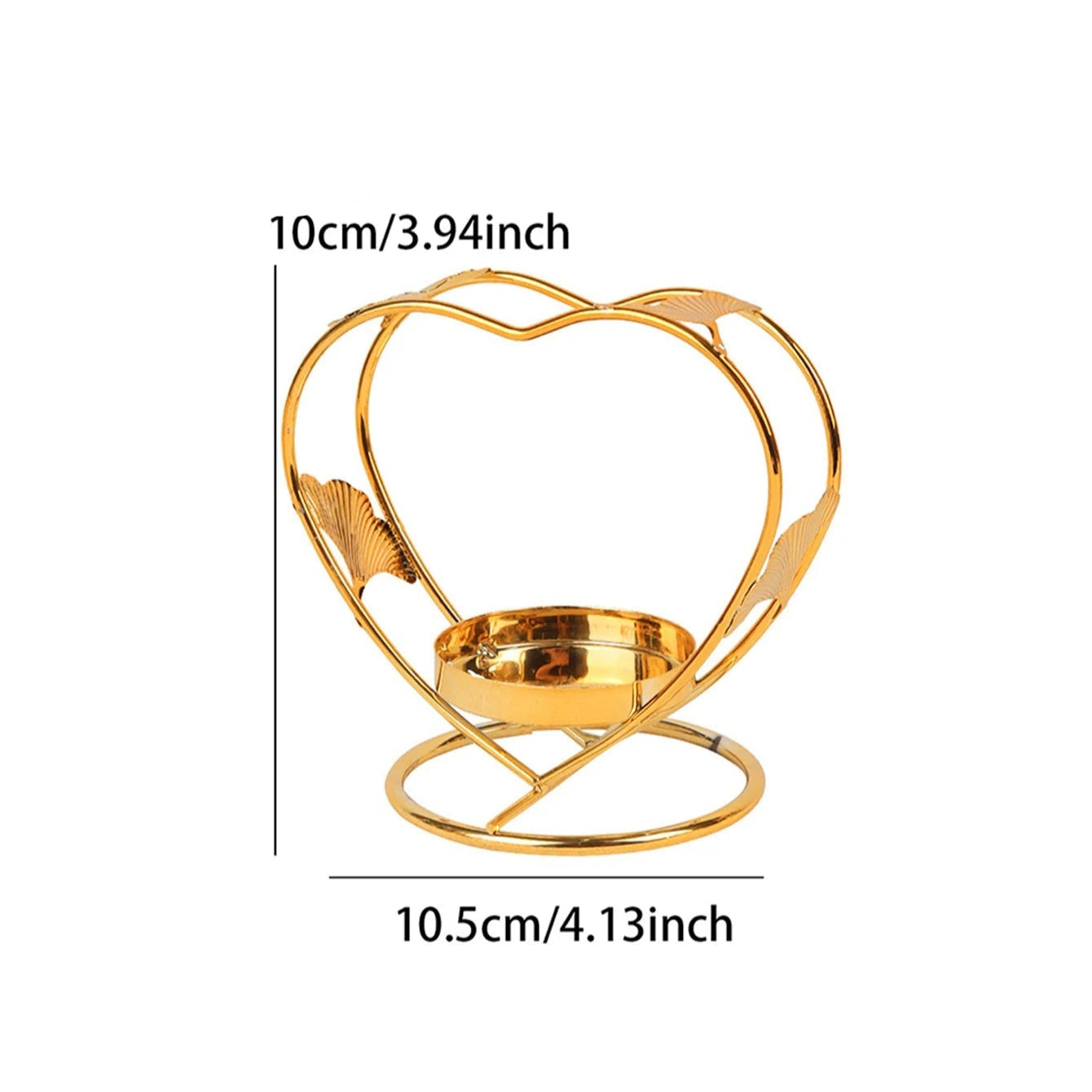 bougeoir dore coeur metal - Esprit Chandelier