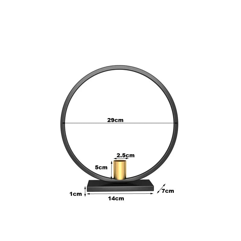 bougeoir dore noir cercle - Esprit Chandelier