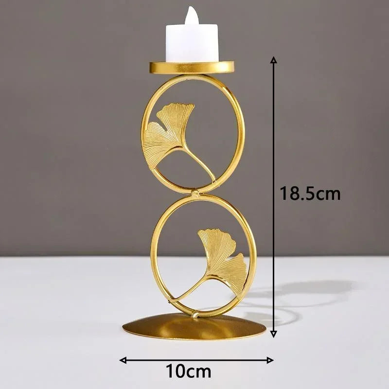 bougeoir dore petits cercles - Esprit Chandelier