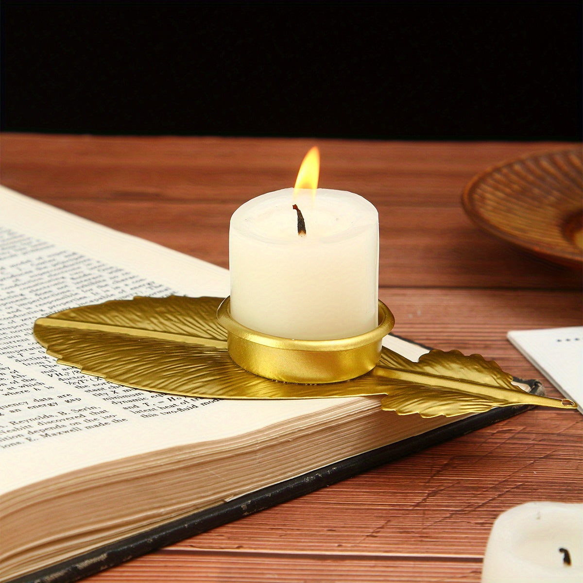 bougeoir plume dorée - Esprit Chandelier