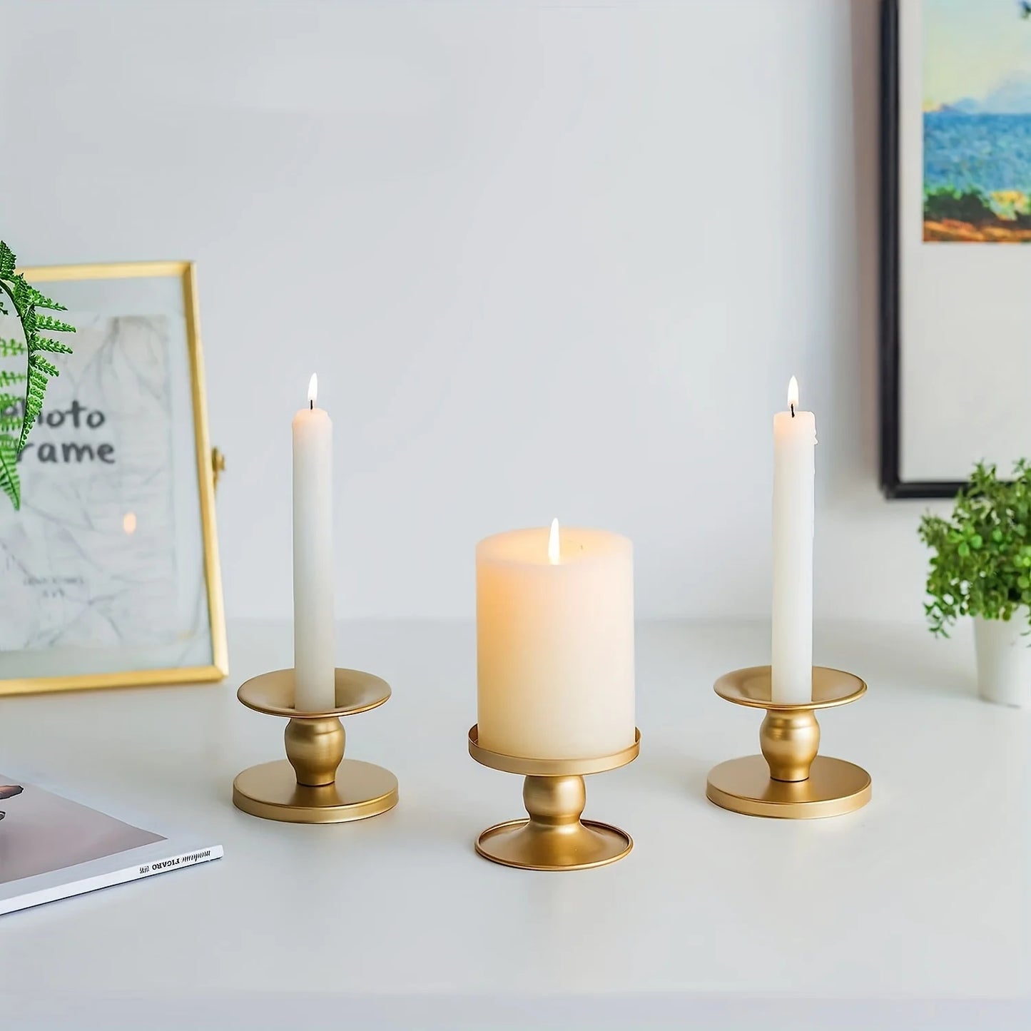 bougeoir double face dore - Esprit Chandelier