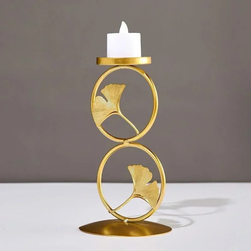 bougeoir ginko dore - Esprit Chandelier