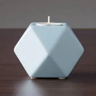 Bougeoirs Céramique Hexagonal Bleu - Esprit Chandelier