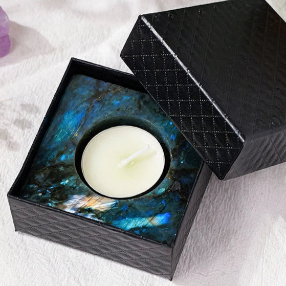 bougeoir labradorite - Esprit Chandelier