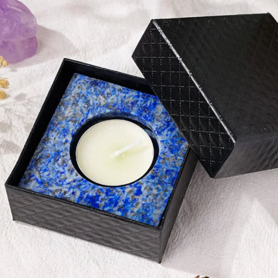 bougeoir lapis lazuli bleu - Esprit Chandelier