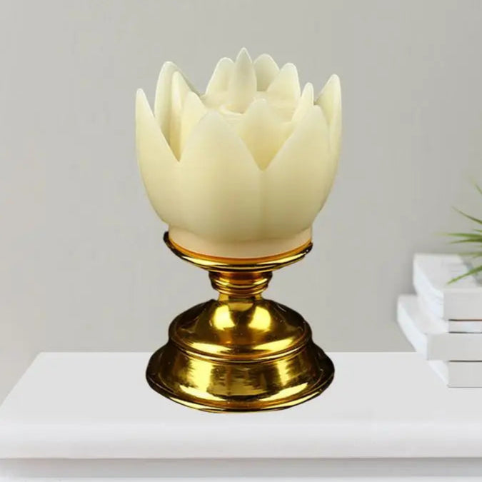 bougeoir lotus led jaune - Esprit Chandelier