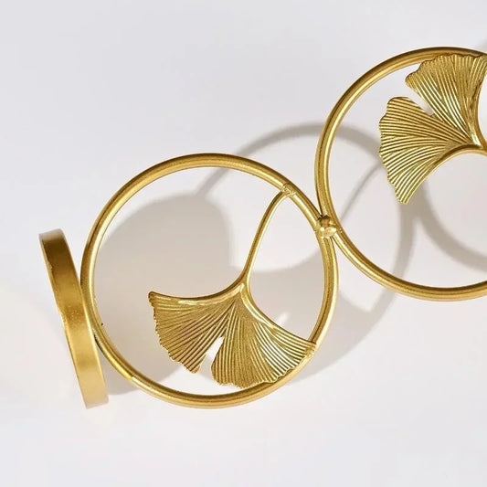 bougeoir metal dore cercle - Esprit Chandelier