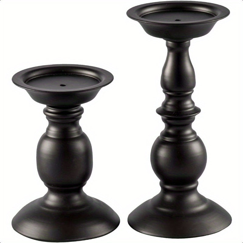 bougeoir metal noir rustique - Esprit Chandelier