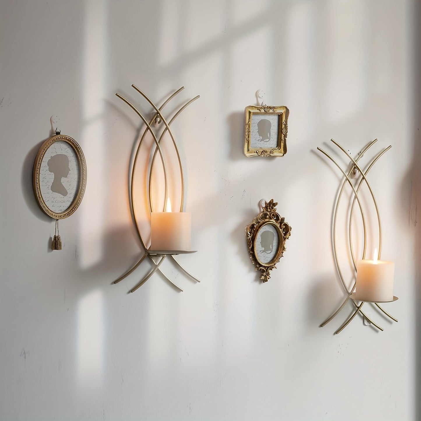 bougeoir moderne mural dore - Esprit Chandelier