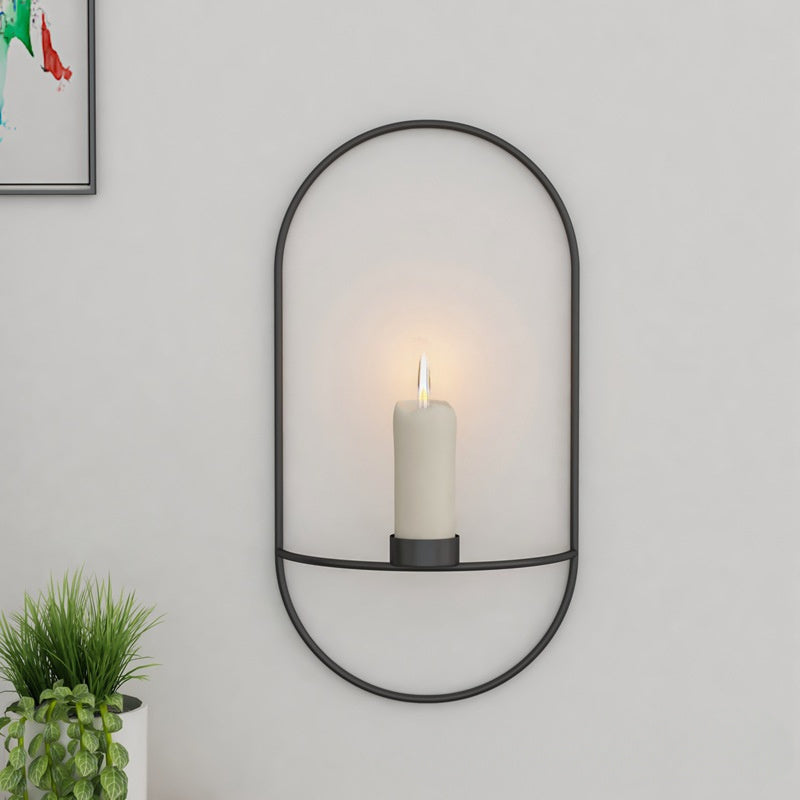 bougeoir mural noir design - Esprit Chandelier