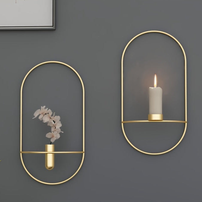 bougeoir mural dore design - Esprit Chandelier