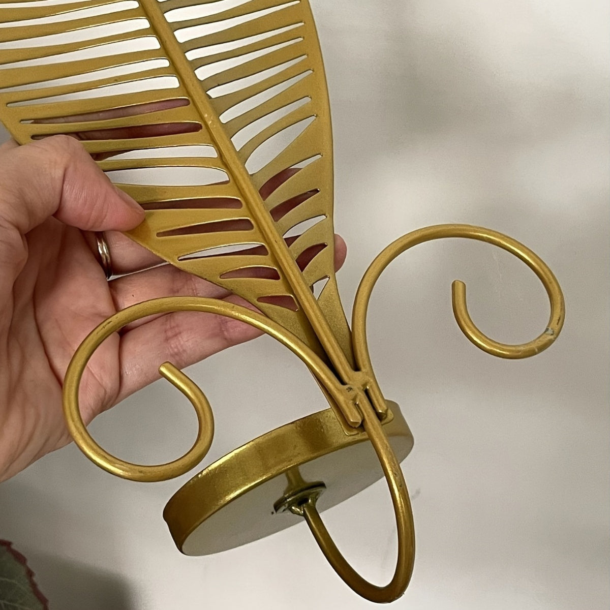 bougeoir mural feuille doree - Esprit Chandelier