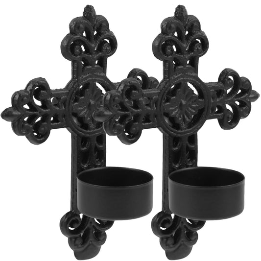 bougeoir mural noir gothique - Esprit Chandelier