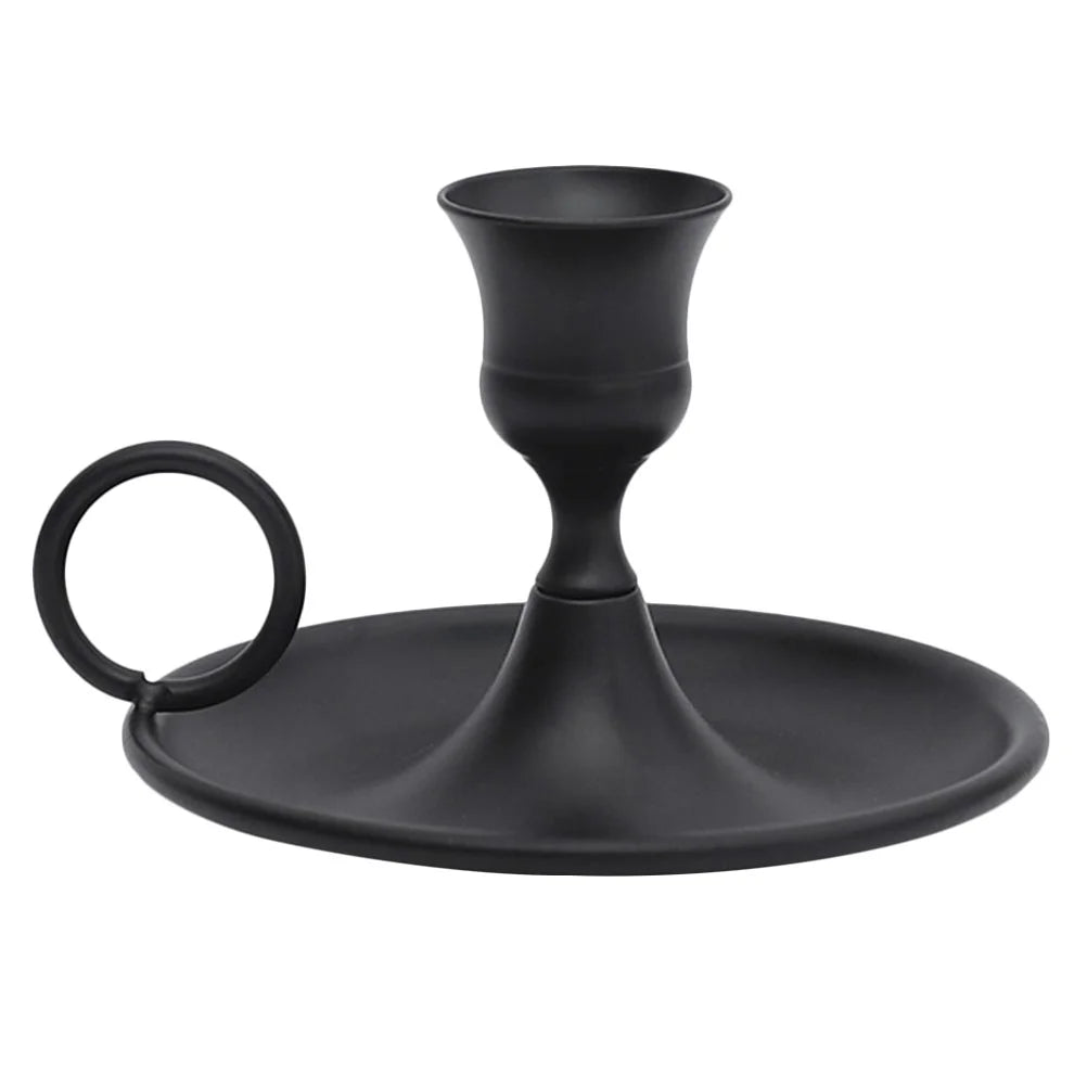 bougeoir noir anse - Esprit Chandelier