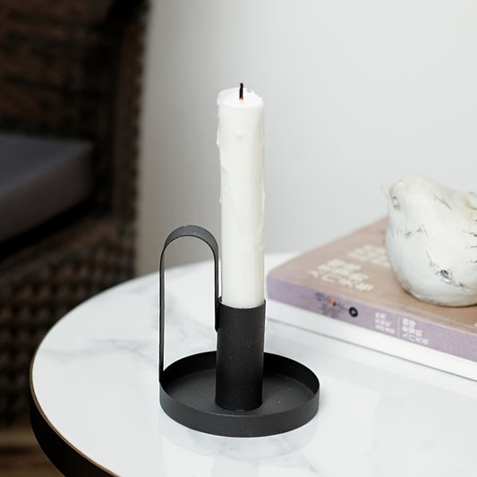 bougeoir noir anse etroite - Esprit Chandelier