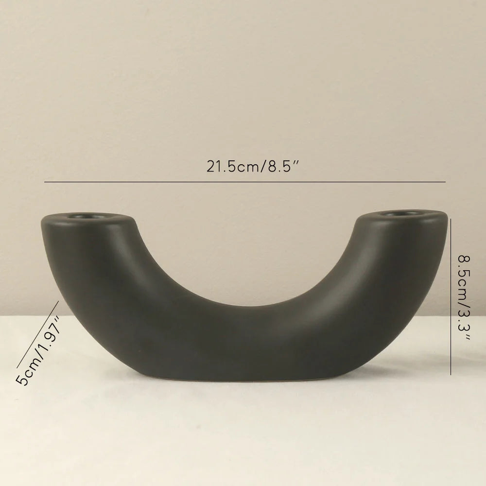 bougeoir noir arche double - Esprit Chandelier