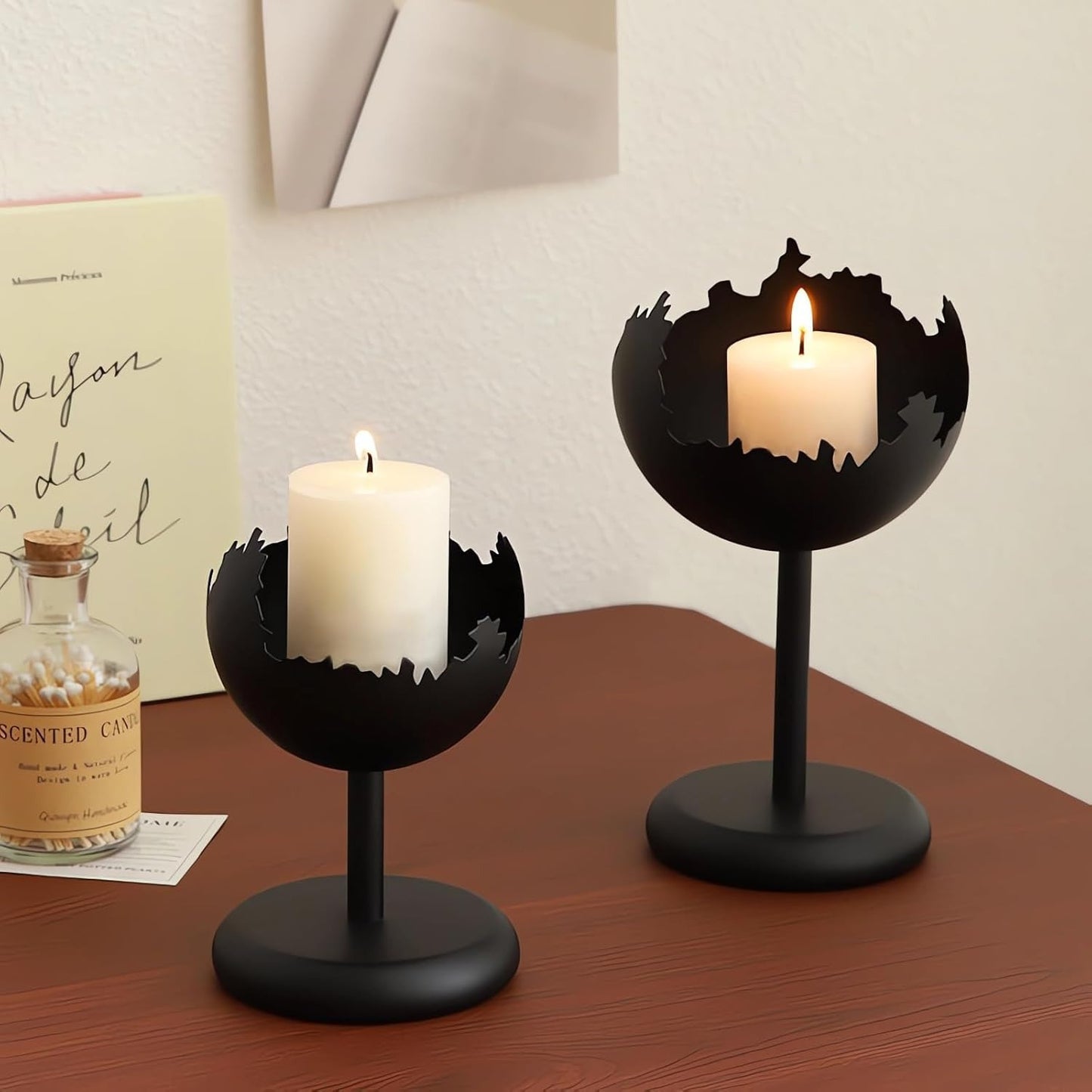 bougeoir noir boule - Esprit chandelier