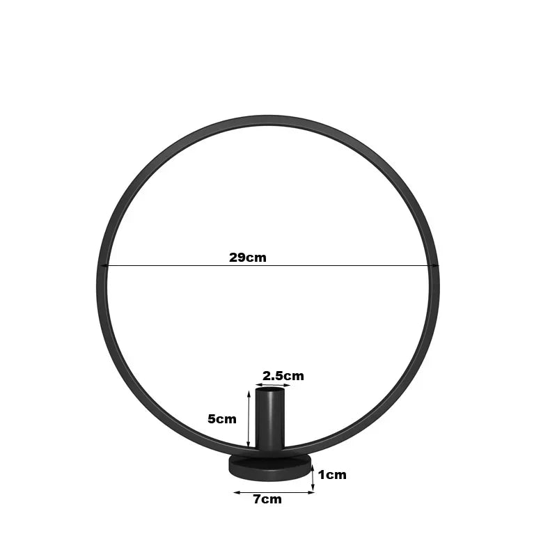 bougeoir noir cercle bougie - Esprit Chandelier