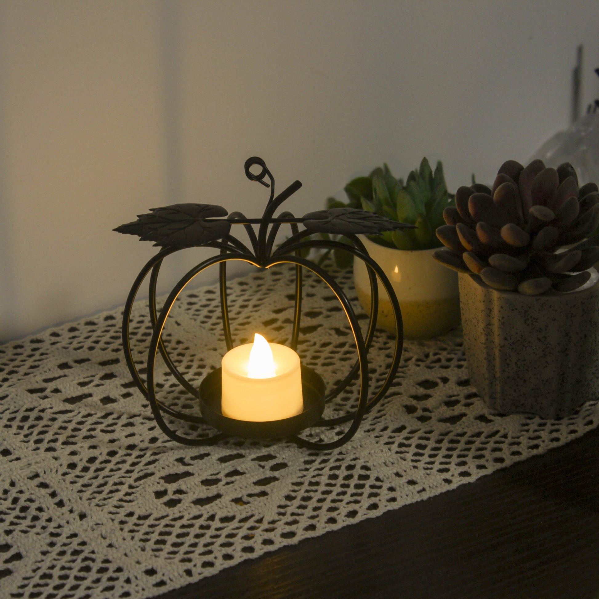 bougeoir noir courge - Esprit Chandelier