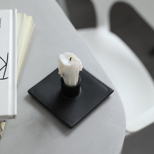 bougeoir noir grand carré - Esprit Chandelier