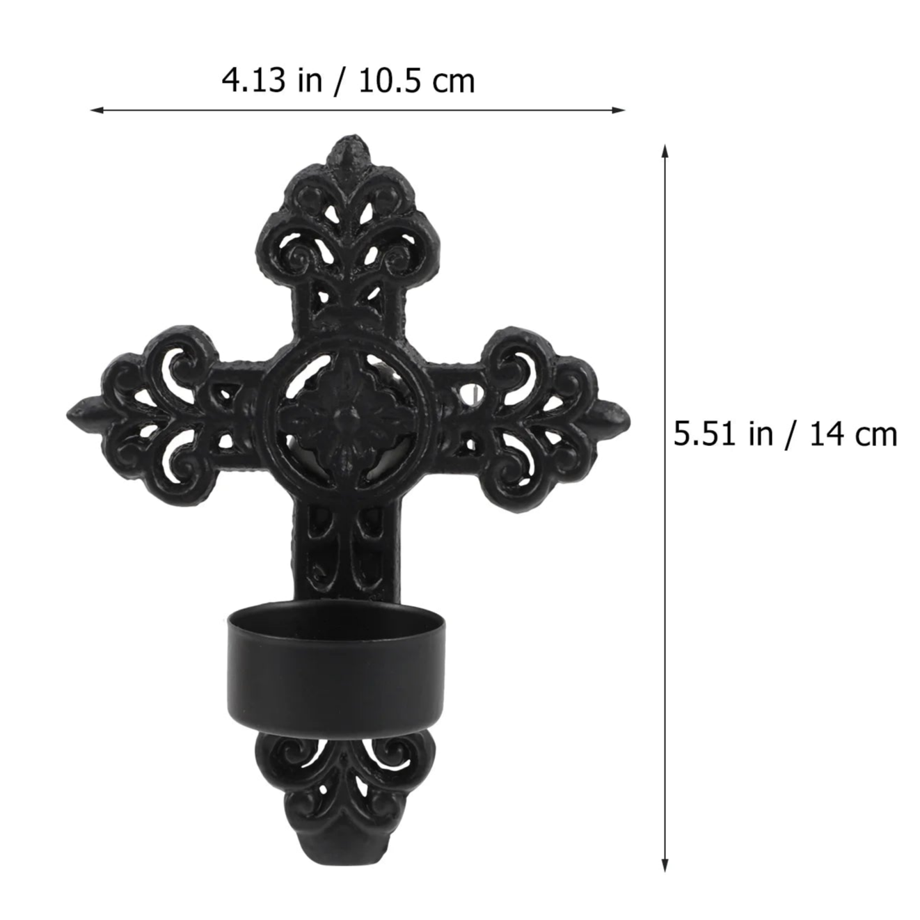 bougeoir noir mural croix - Esprit Chandelier